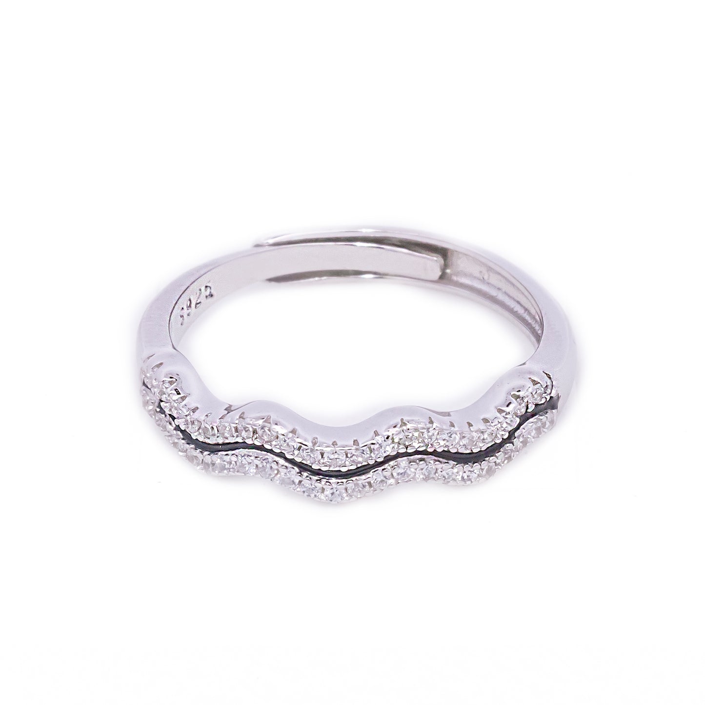 Designer Zig Zag Silver Adjustable Ring