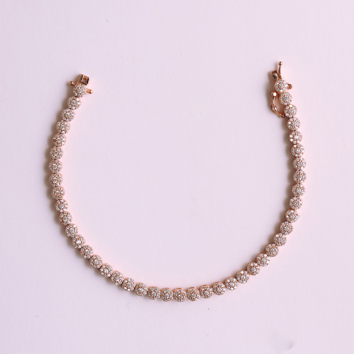 Rosegold Medium Floral Tennis Bracelet