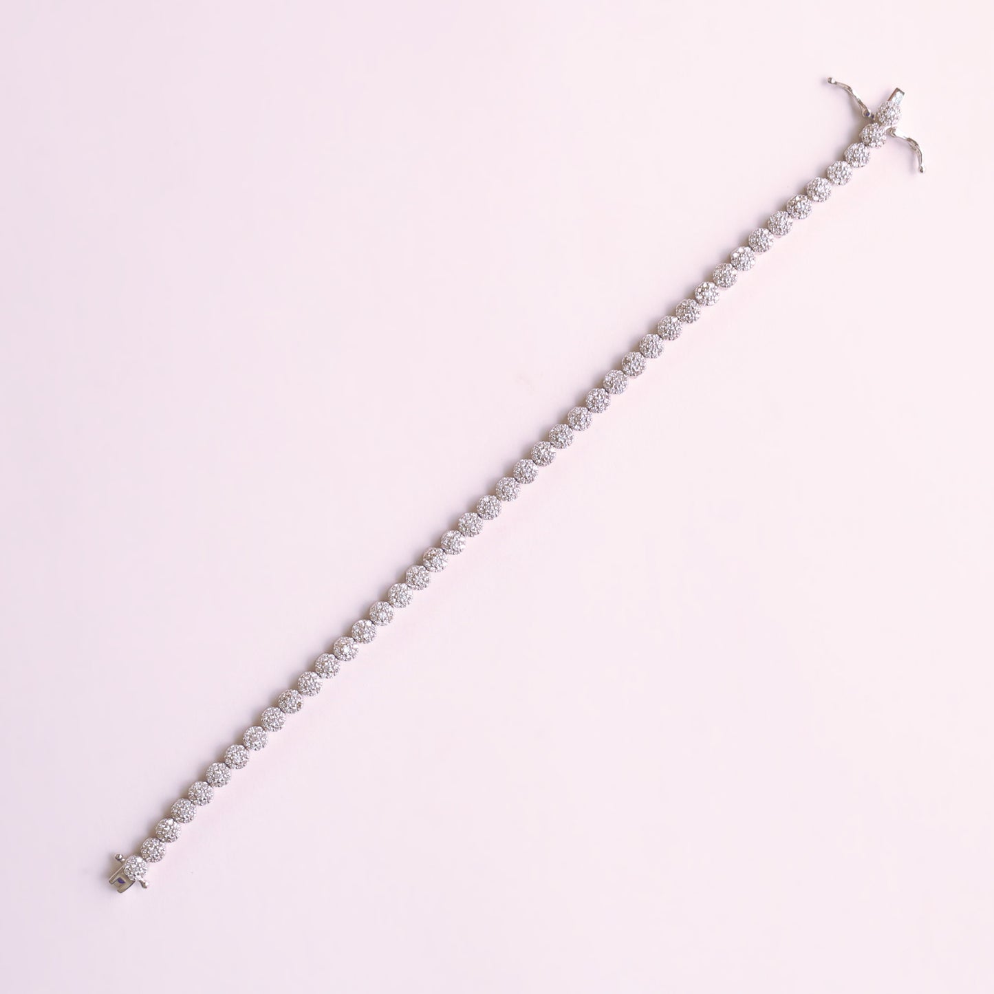 Silver Medium Floral Tennis Bracelet