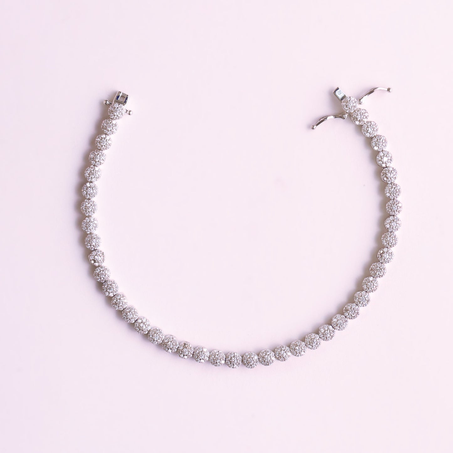 Silver Medium Floral Tennis Bracelet