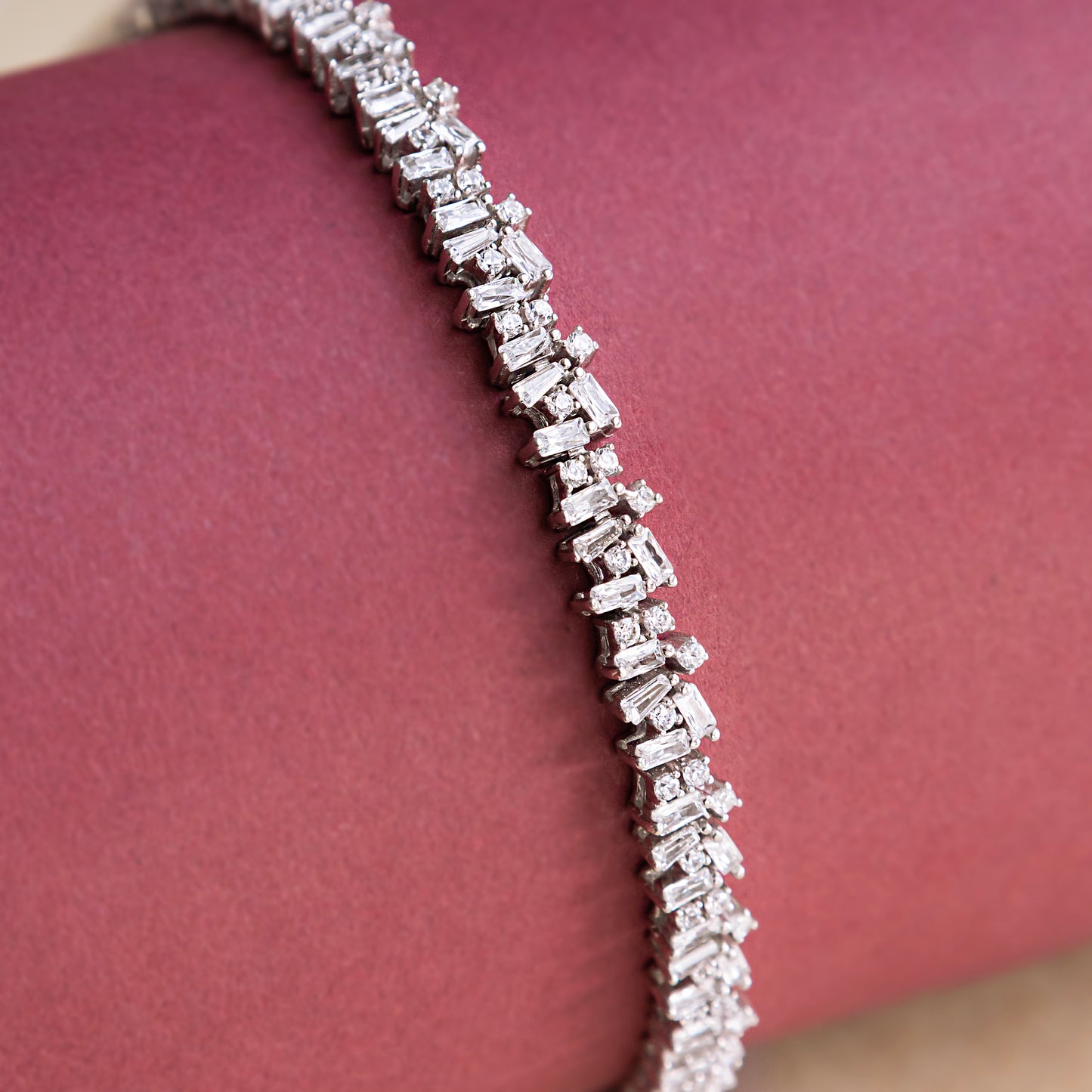 Silver Zircon Choki Tennis Bracelet