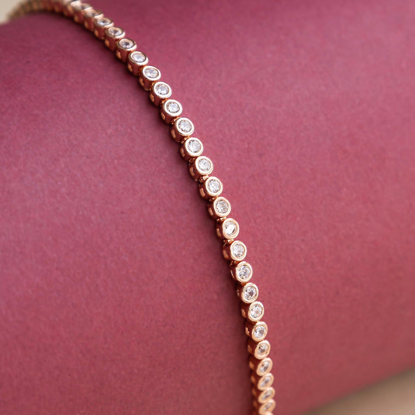 Rosegold Zircon Delicate Tennis Bracelet