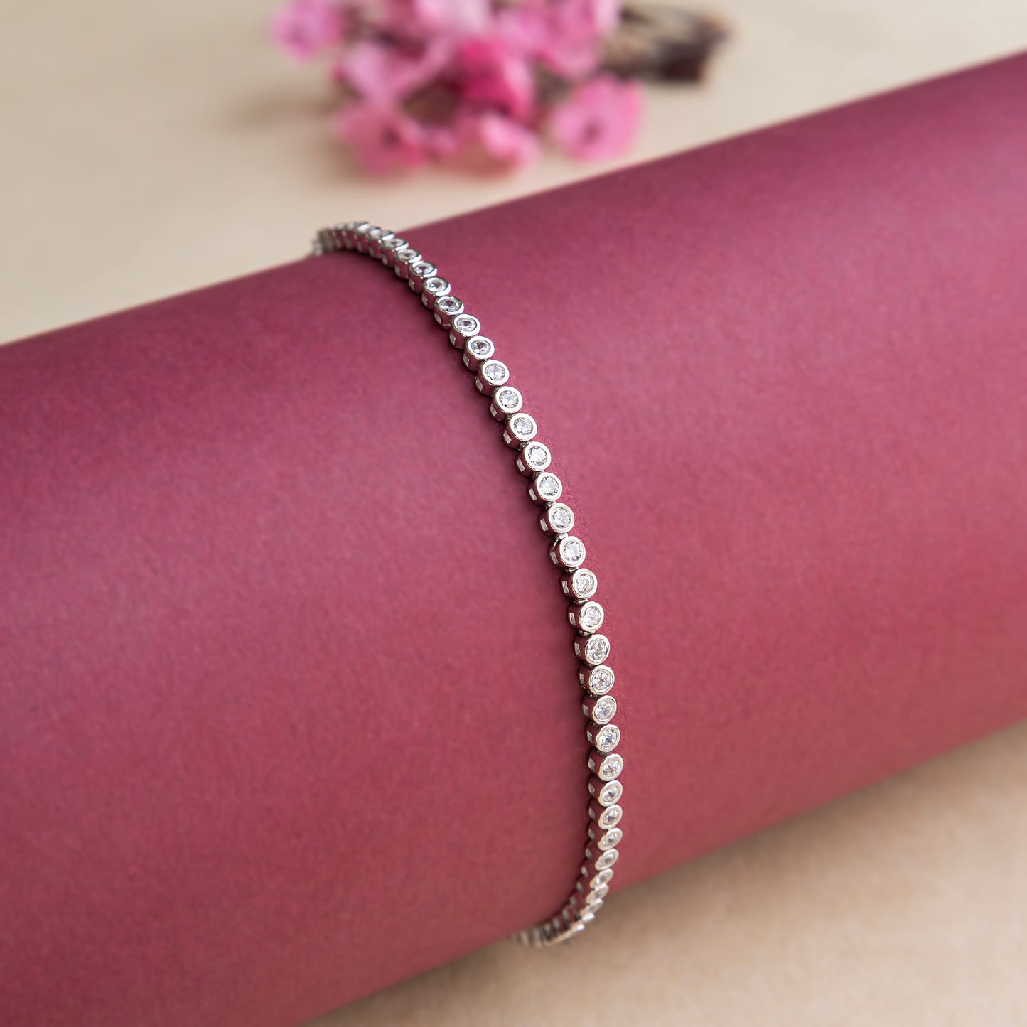 Silver Zircon Delicate Tennis Bracelet
