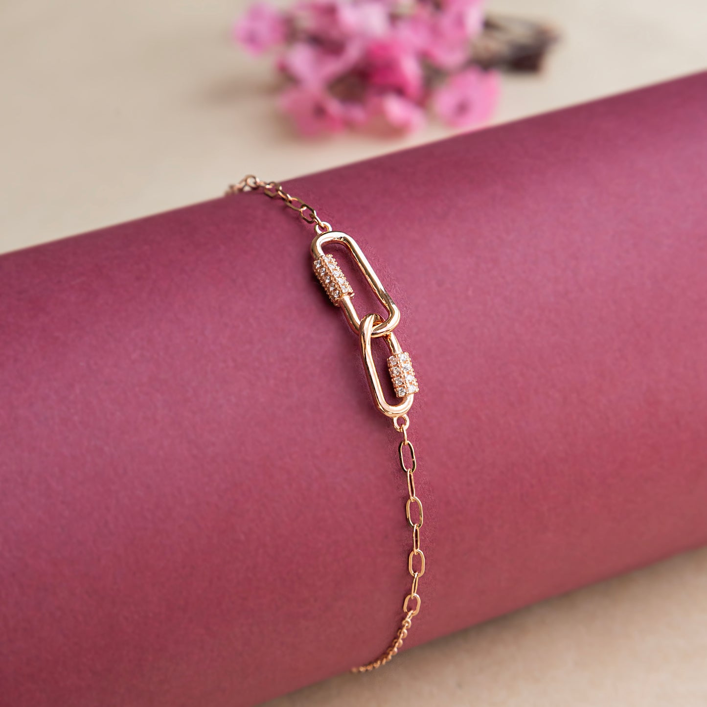 Interlocked Rose Gold Bracelet