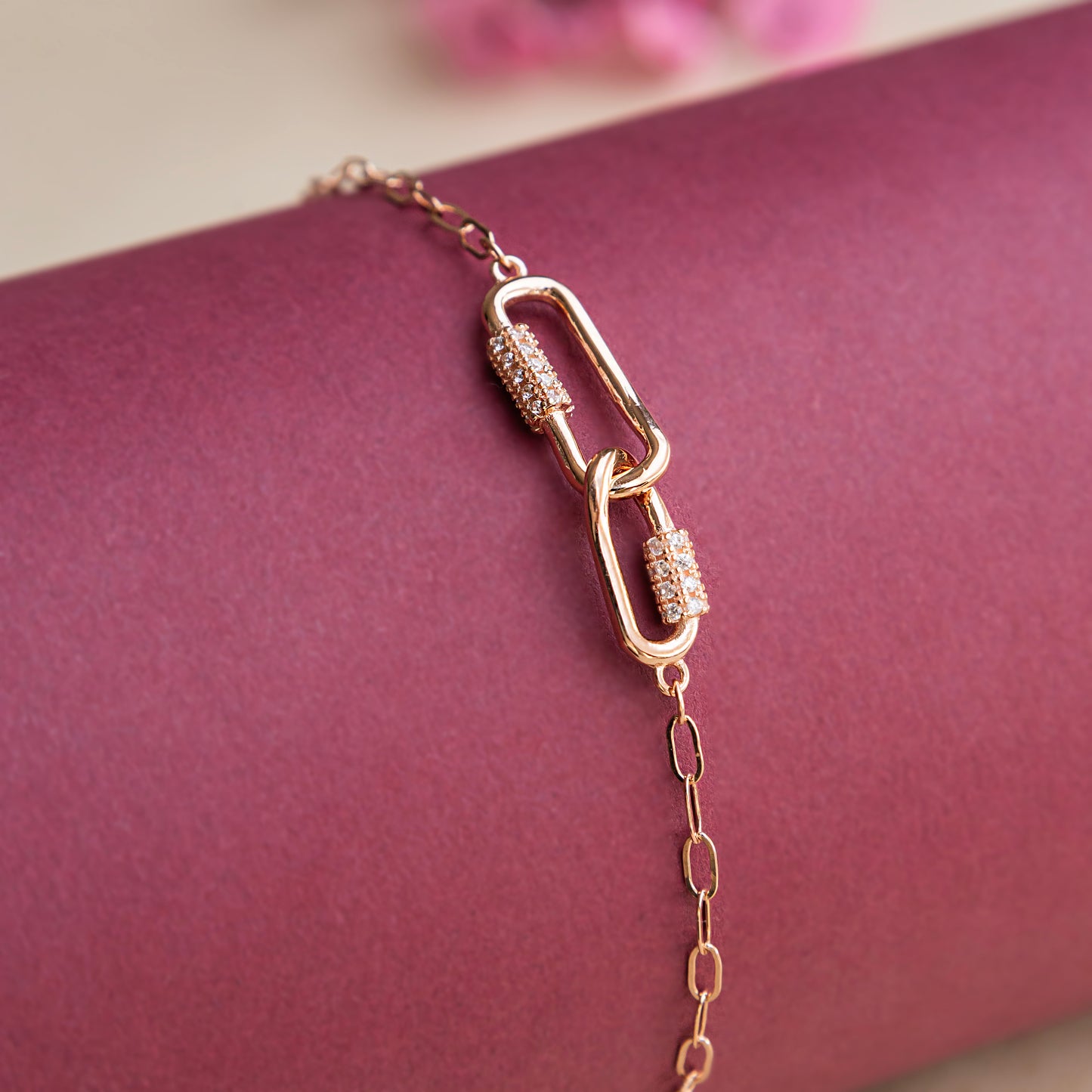 Interlocked Rose Gold Bracelet