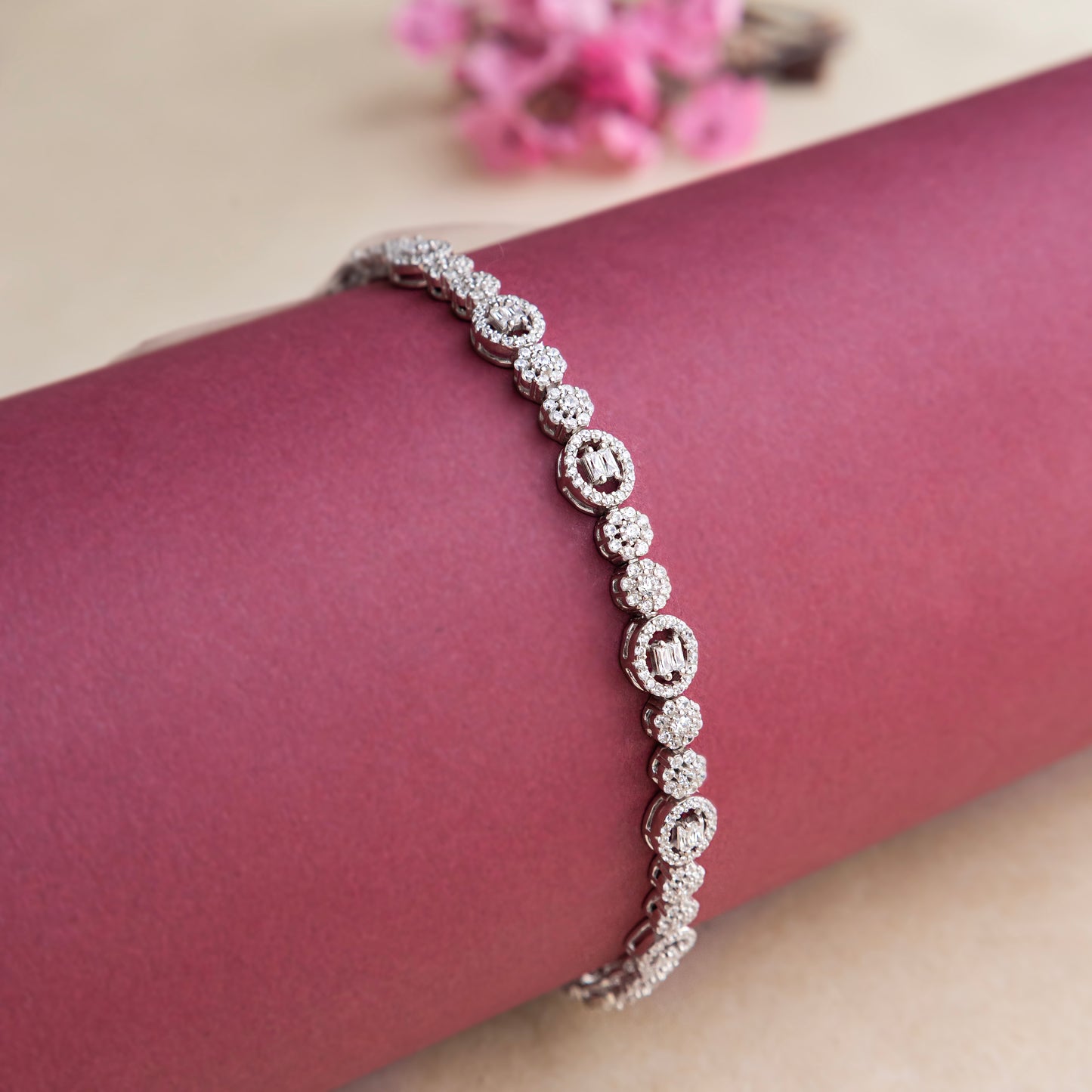 Silver Designer Tennis Bracelet