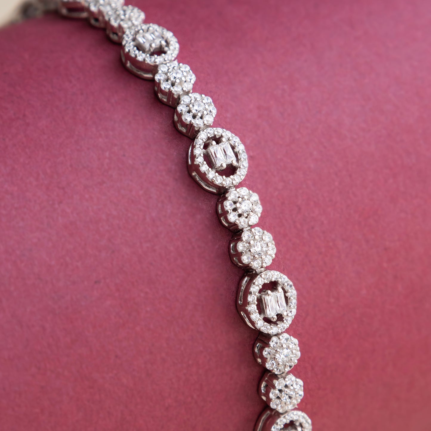 Silver Designer Tennis Bracelet