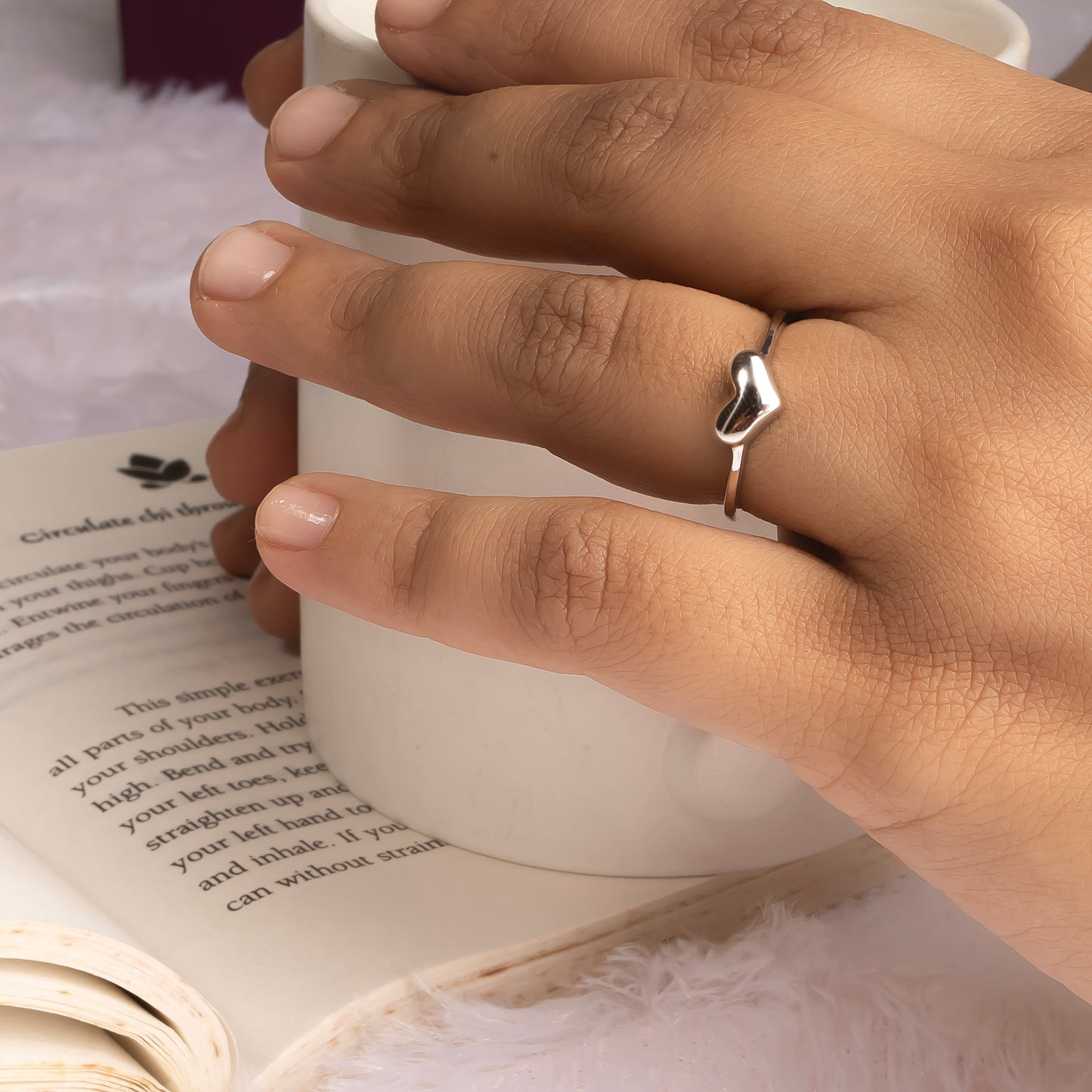 Adjustable Silver Heart Ring