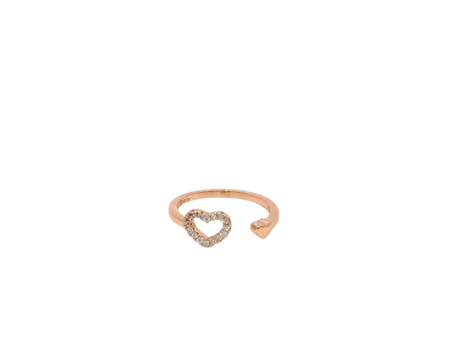Adjustable Rose Gold Heart Ring