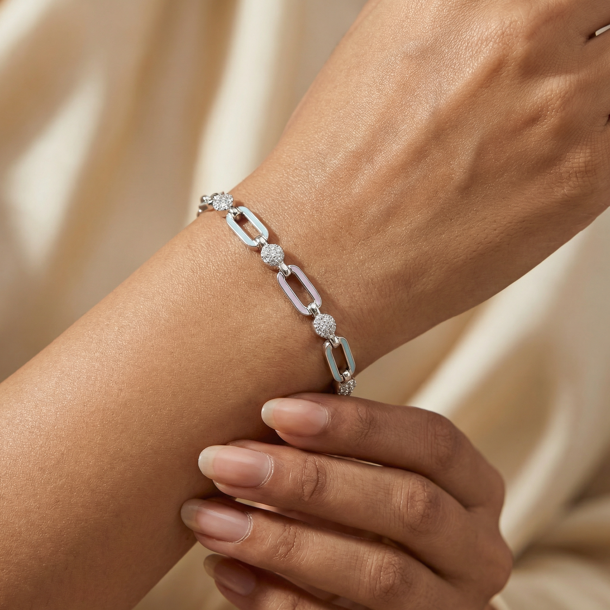 Silver 925 Enamel bracelet