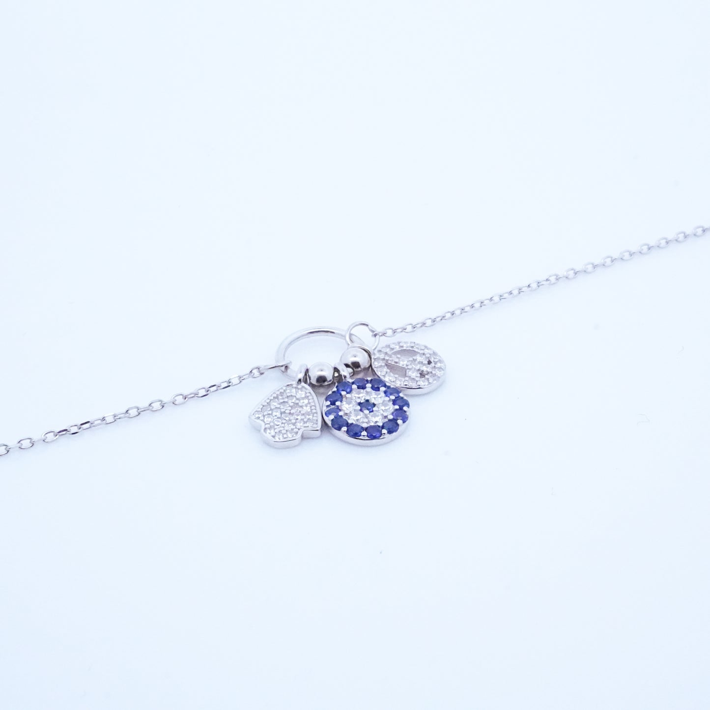 Silver EvilEye Charms Bracelet