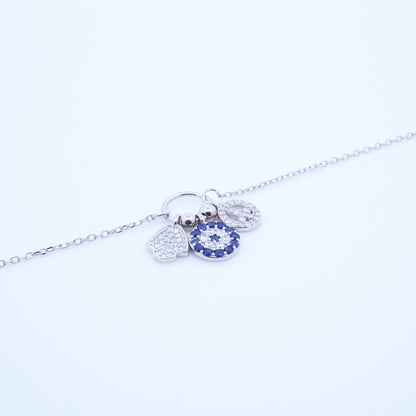 Silver EvilEye Charms Bracelet