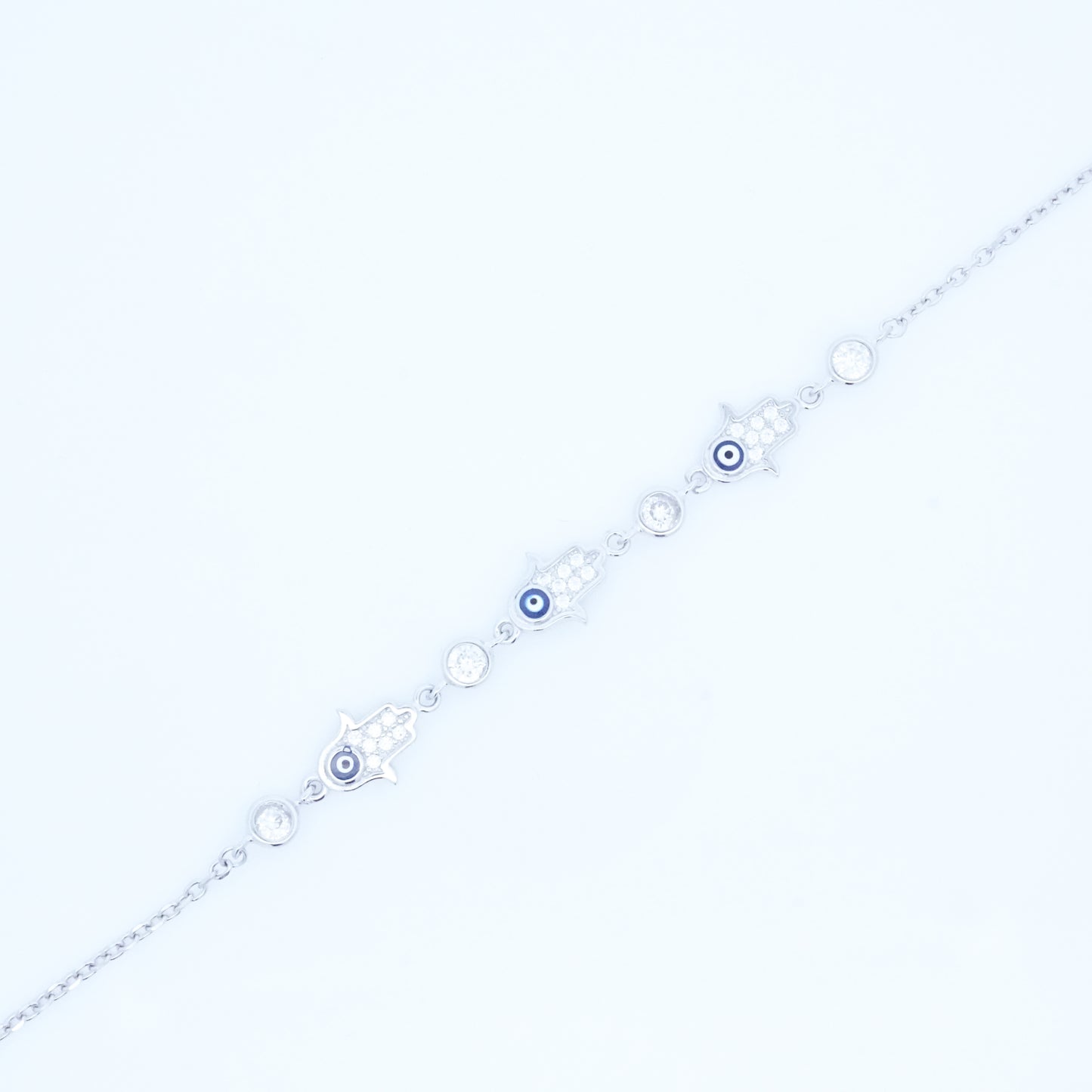 Silver EvilEye Cz Bracelet