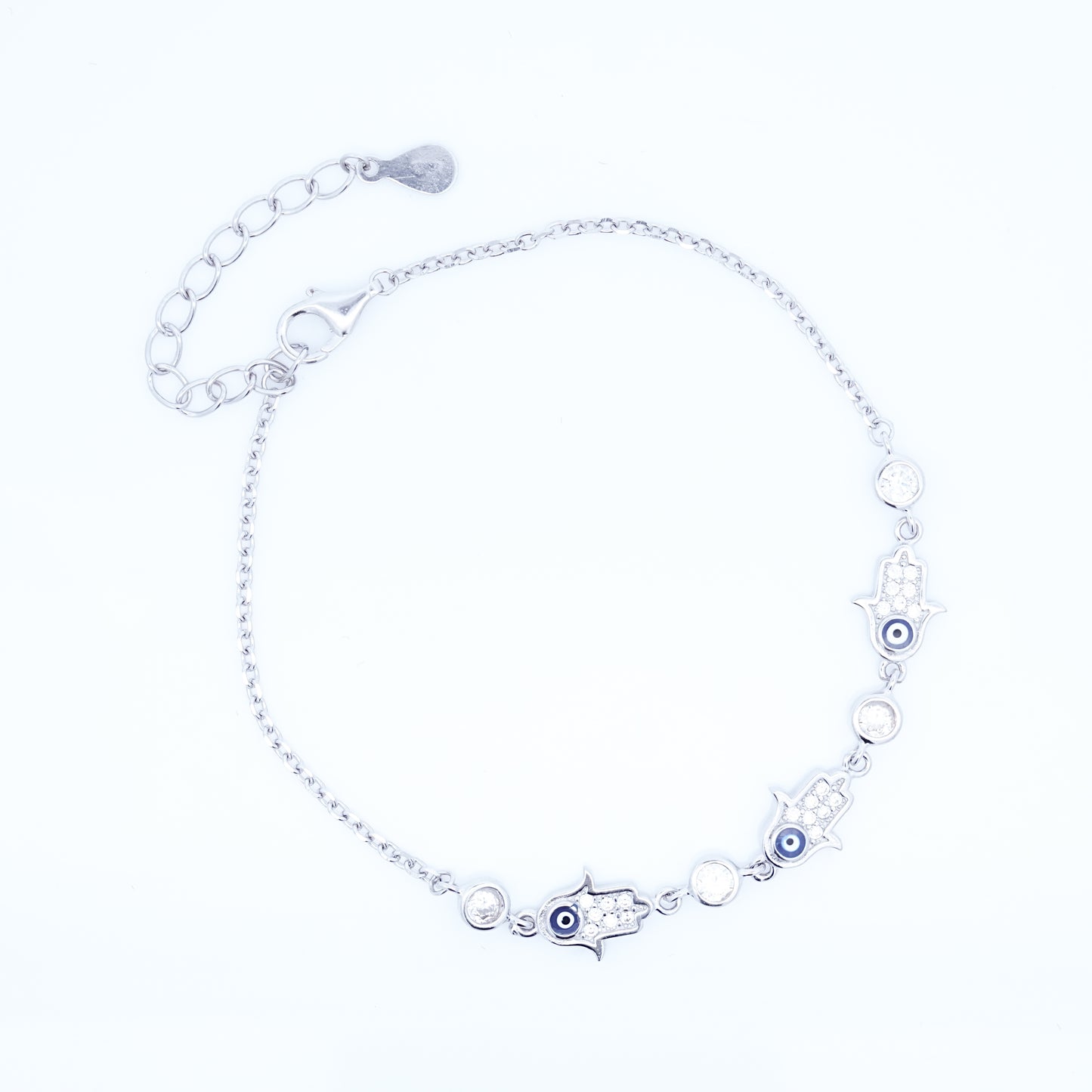 Silver EvilEye Cz Bracelet
