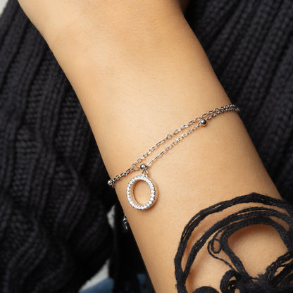 Double Layered Goodluck Silver Bracelet