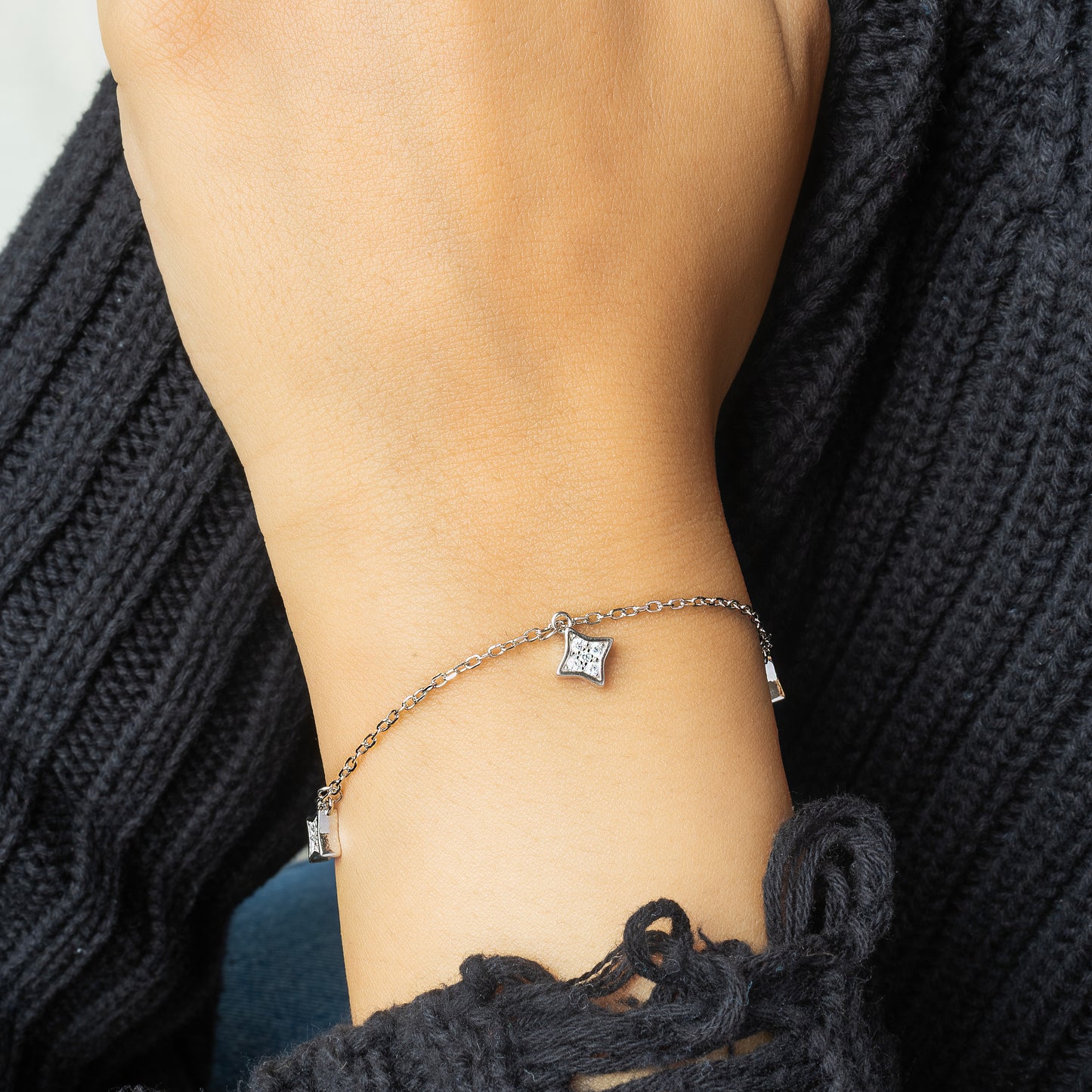 Rombus Star Fashion Silver Bracelet