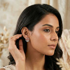Silver delicate round earrings