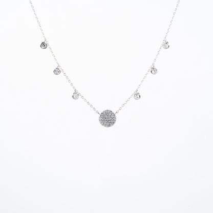 Silver Single Strand Crystal Necklace