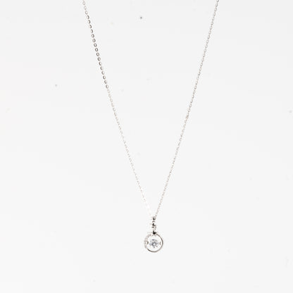 Silver Dazzling Diamond Circle Necklace