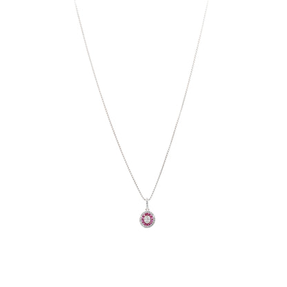 Silver Dark Pink Vibrant Oval Drops Dark Jewelry Set