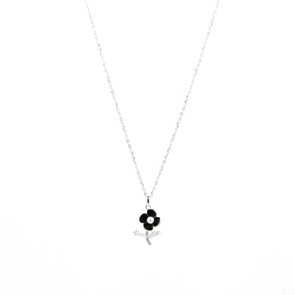 Silver Midnight Bloom Necklace