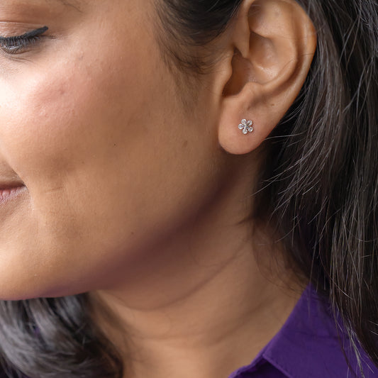 Silver Delicate Floral Delight Earrings