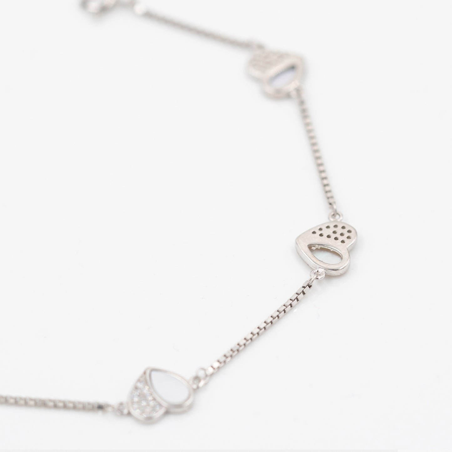 Silver Pure Heart Enamel Bracelet