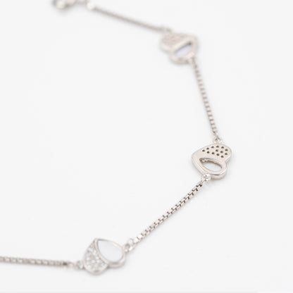 Silver Pure Heart Enamel Bracelet