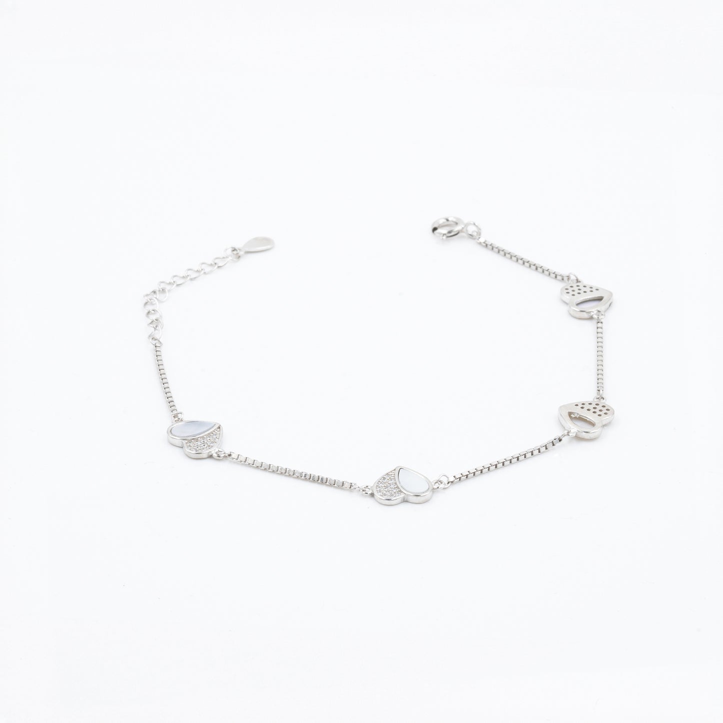 Silver Pure Heart Enamel Bracelet