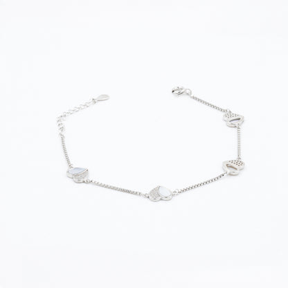 Silver Pure Heart Enamel Bracelet