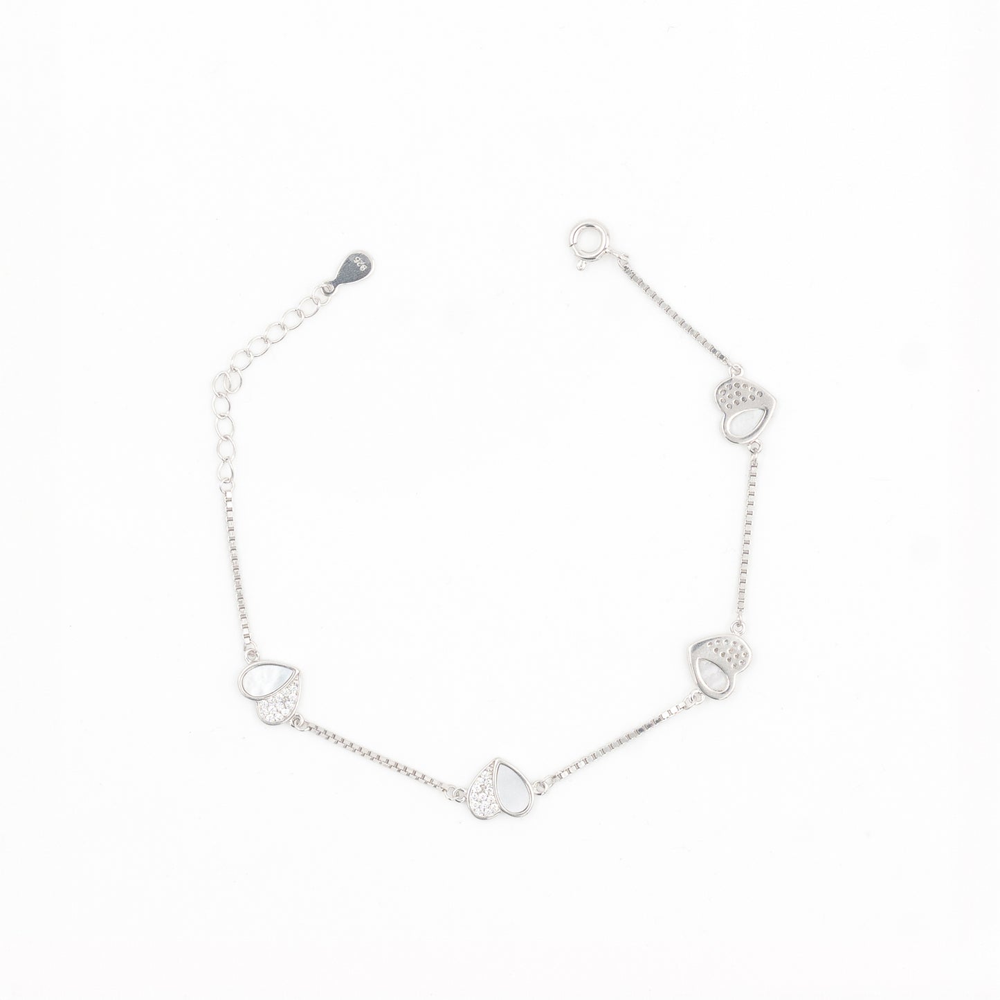Silver Pure Heart Enamel Bracelet