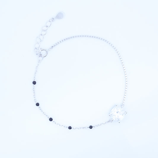 Silver Cushion Cut Hand Mangalsutra