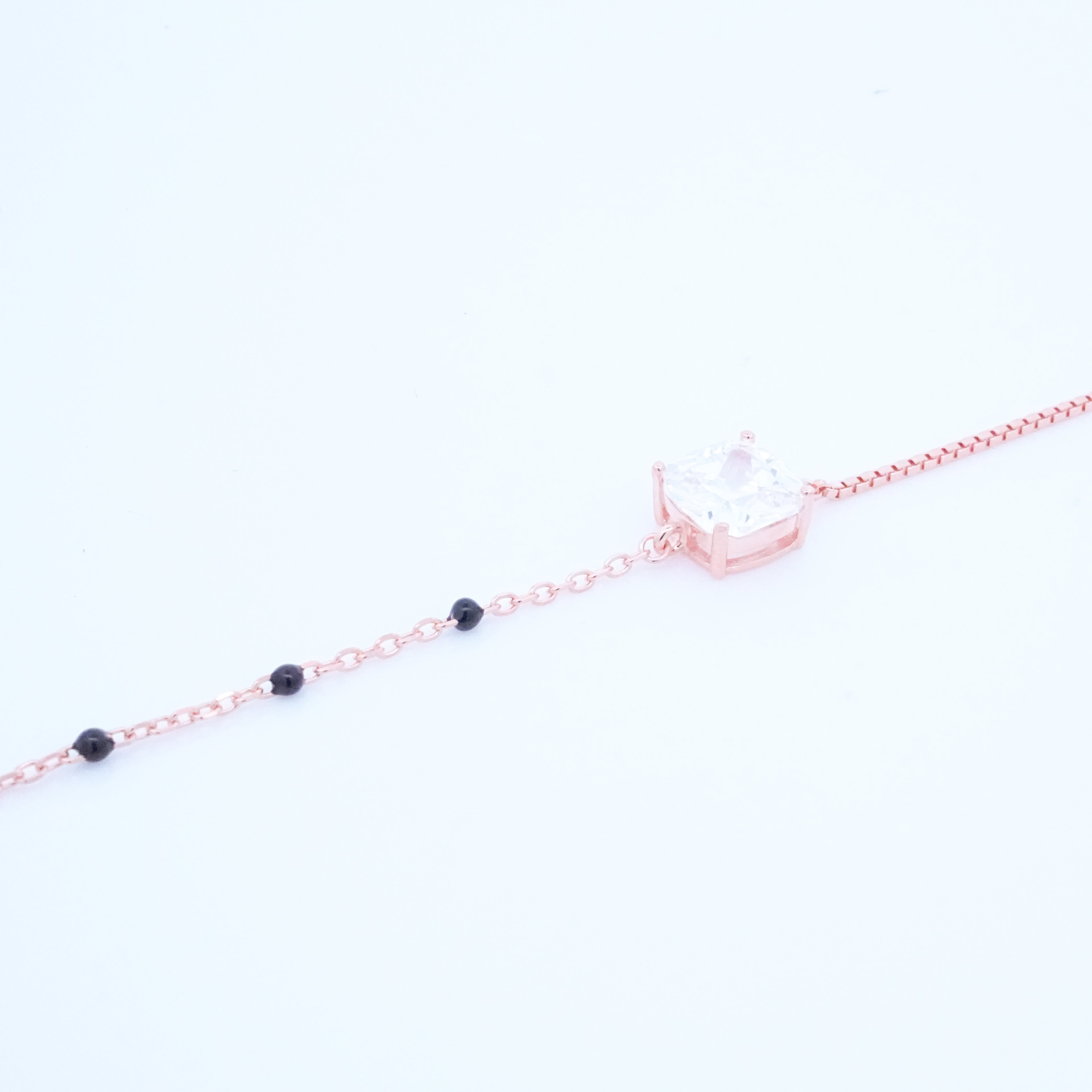 Rosegold Cushion Cut Hand Mangalsutra