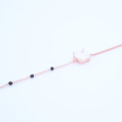 Rosegold Cushion Cut Hand Mangalsutra