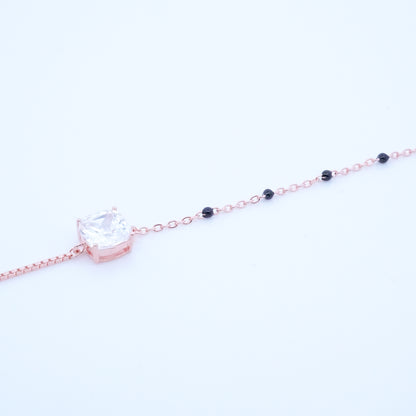 Rosegold Cushion Cut Hand Mangalsutra