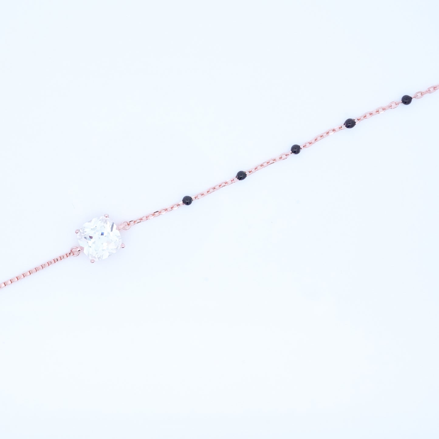 Rosegold Cushion Cut Hand Mangalsutra