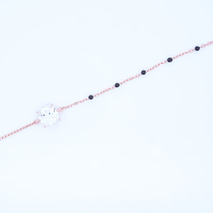 Rosegold Cushion Cut Hand Mangalsutra