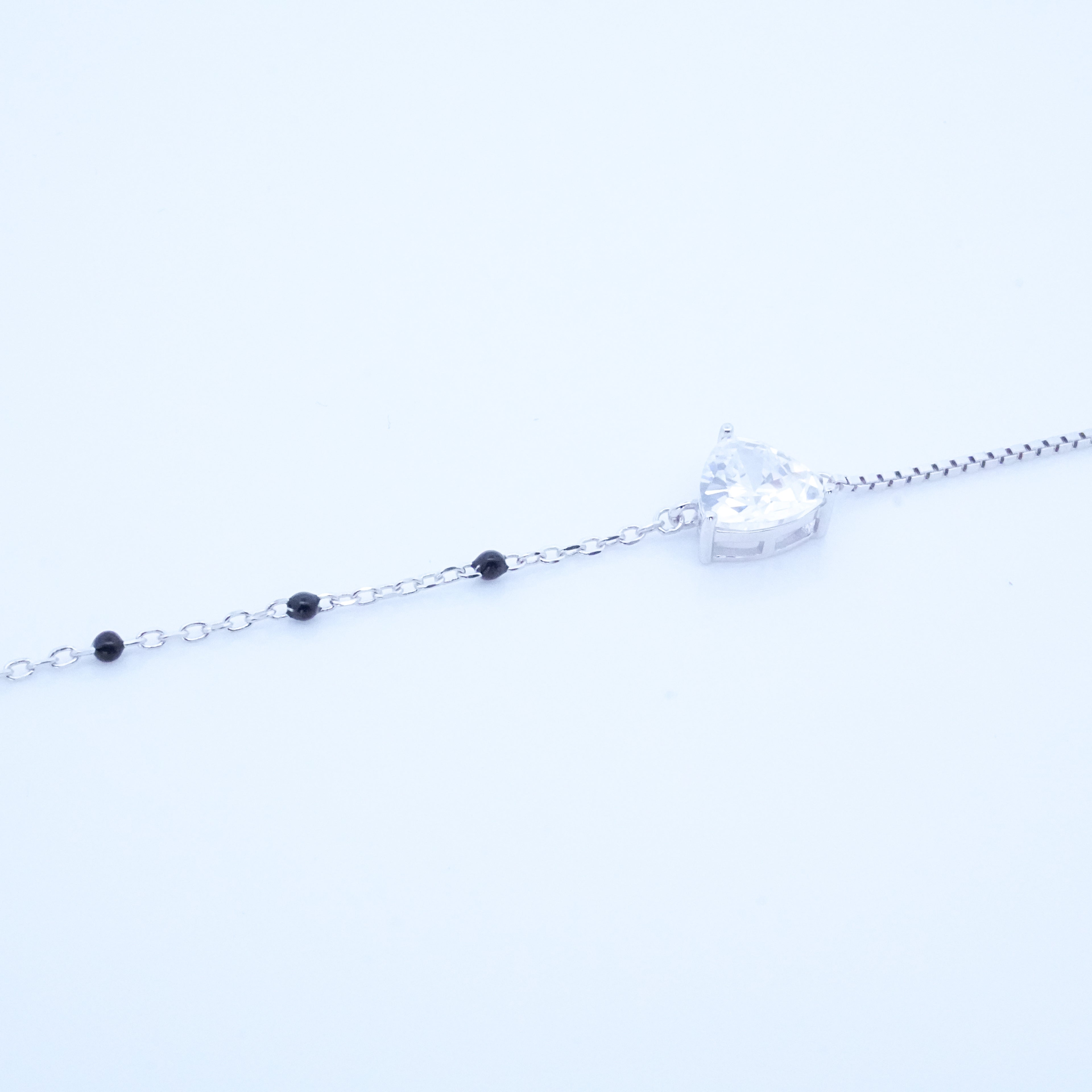 Silver Trilliant Cust Solitaire Hand Mangalsutra