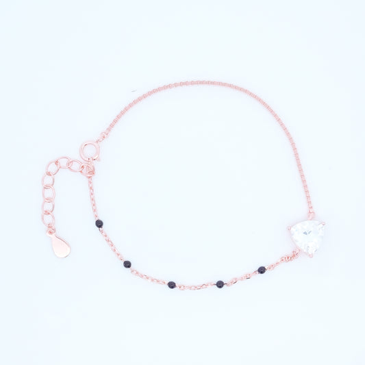 Rosegold Trilliant Cust Solitaire Hand Mangalsutra