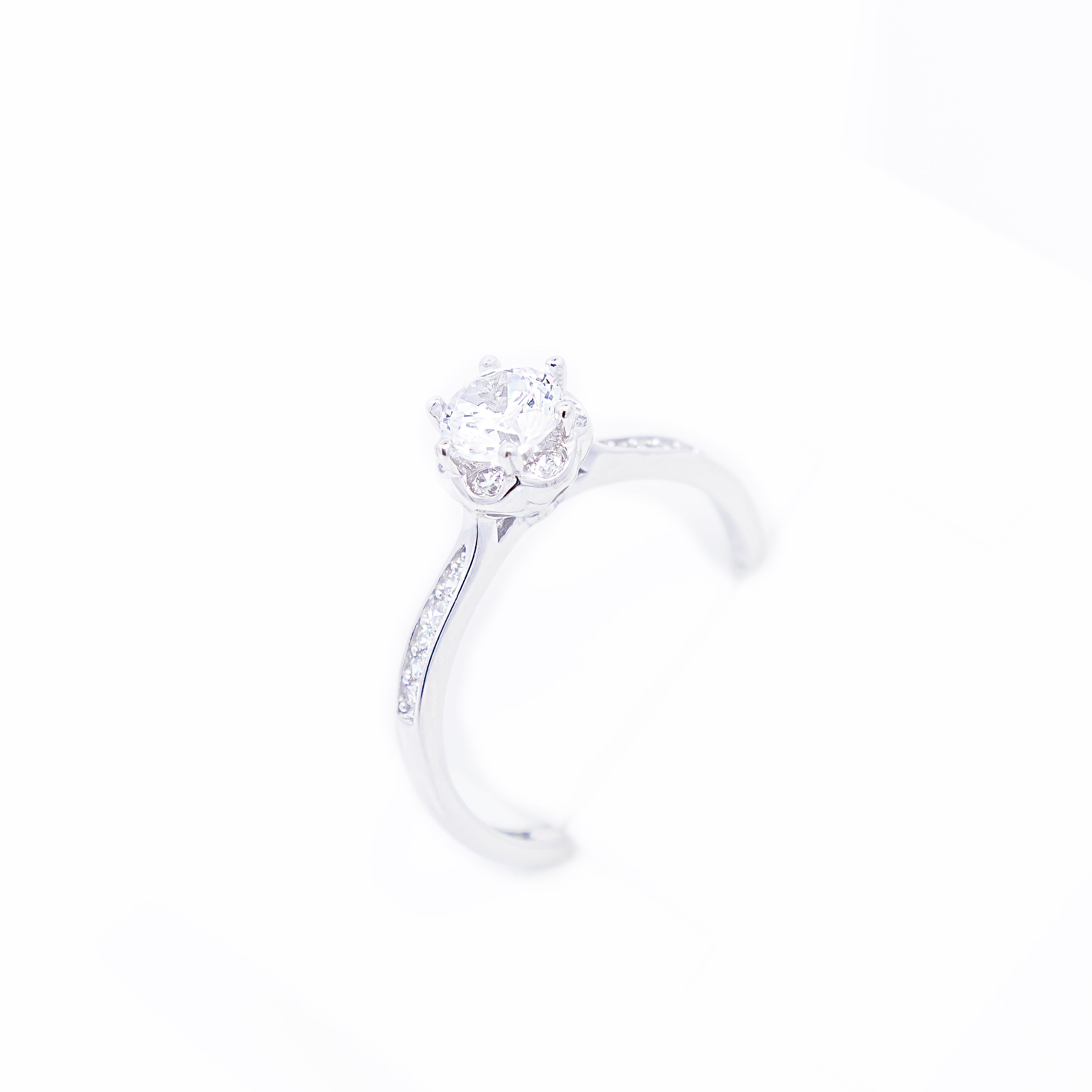 Adjustable Silver Solitaire Engagement Ring
