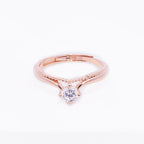 Double Layered Adjustable Rose Gold Round Solitaire Ring