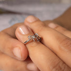 Adjustable Silver Bow Ring