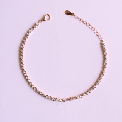 Rosegold Zircon Delicate Tennis Bracelet