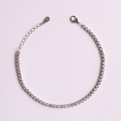 Silver Zircon Delicate Tennis Bracelet