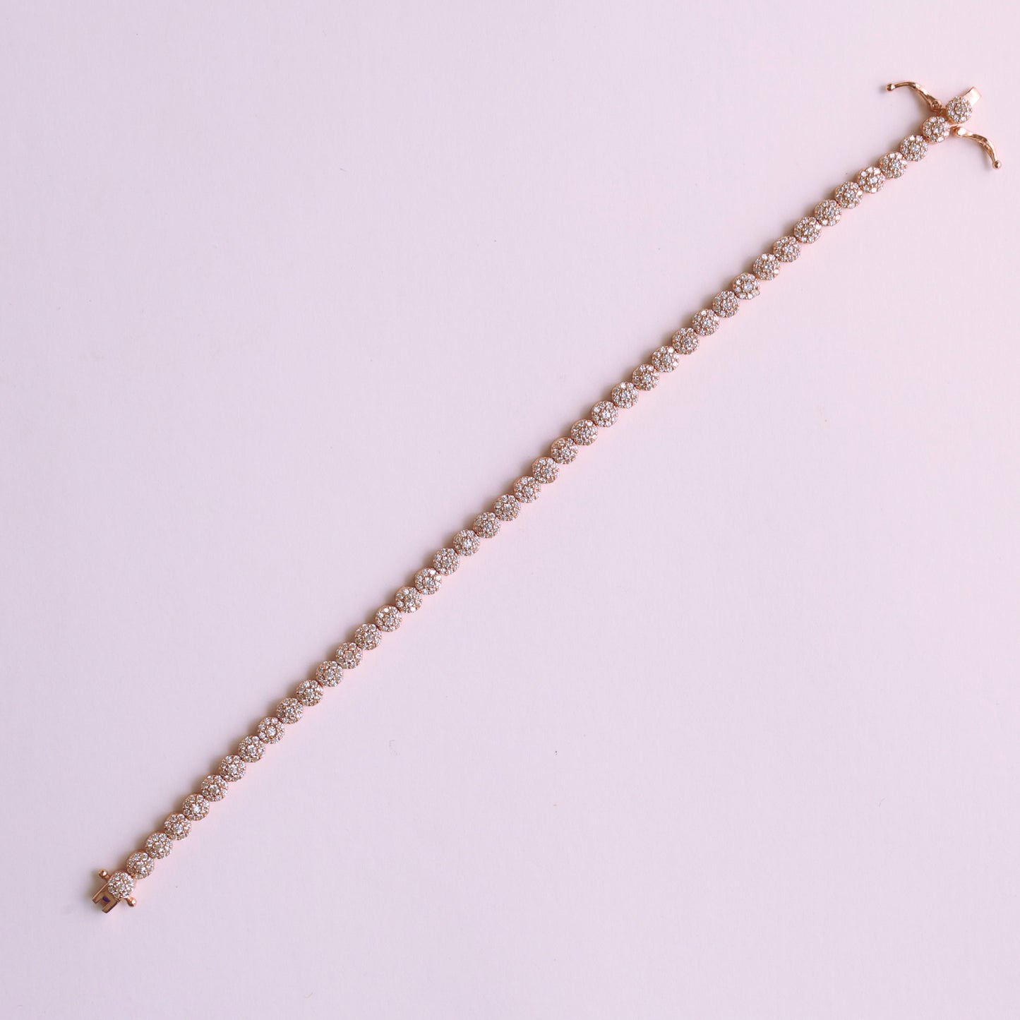 Rosegold Medium Floral Tennis Bracelet