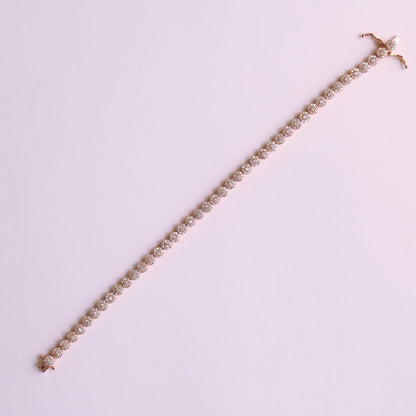 Rosegold Medium Floral Tennis Bracelet