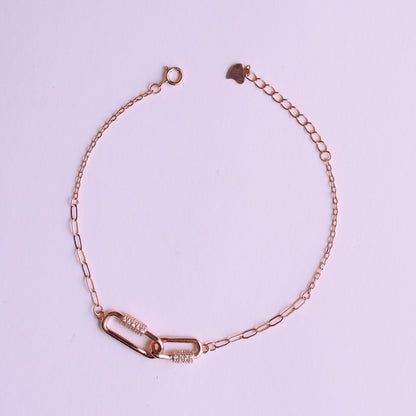 Interlocked Rose Gold Bracelet