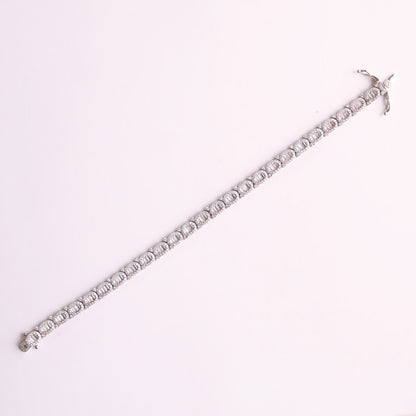 Silver Oval Heavy Tennis Bracelet