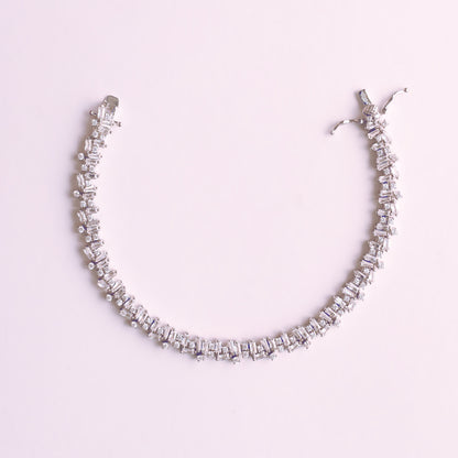 Silver Zircon Choki Tennis Bracelet