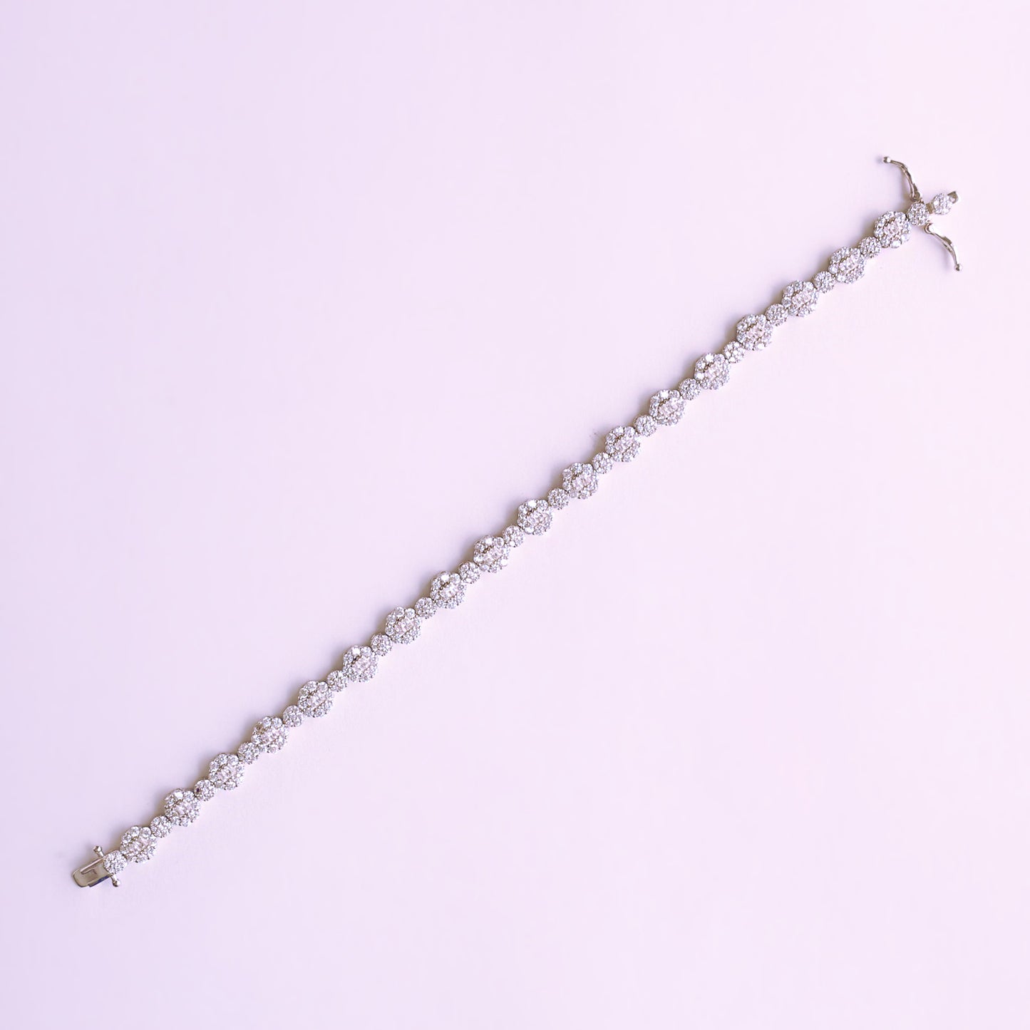 Silver Zircon Floral Tennis Bracelet